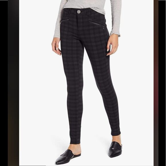 Wit & Wisdom Ab-Solution Ponte Black & Gray Plaid Skinny Pants Size 0 NWT - Picture 1 of 13